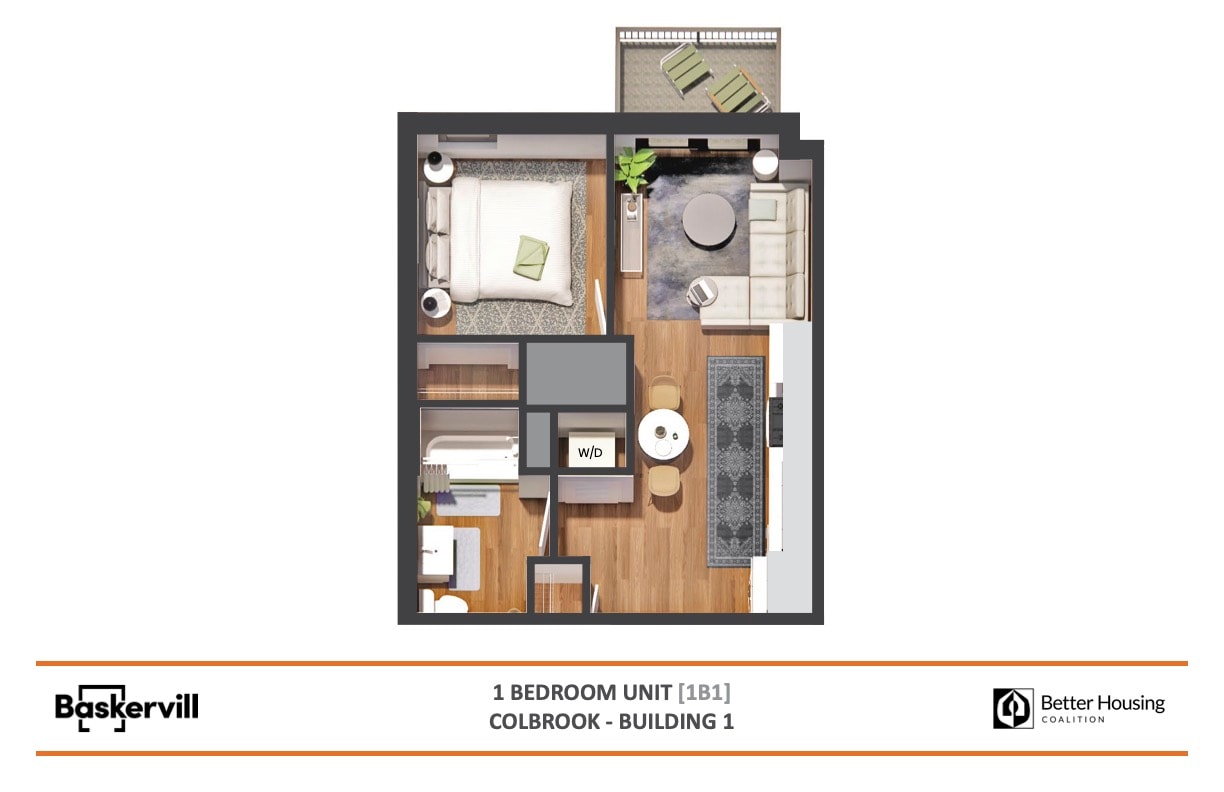 One bedroom floor plan